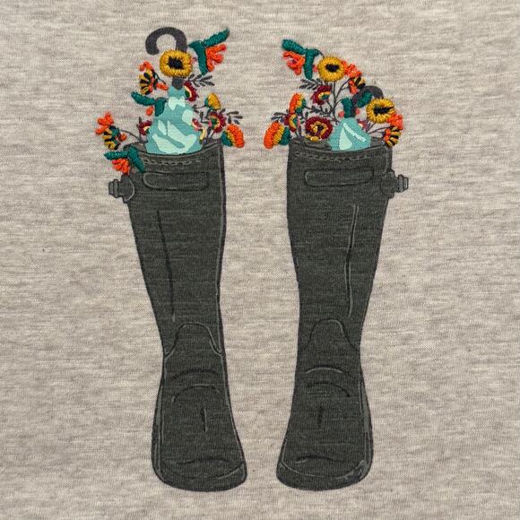 Talbots Top Boho Cottage Garden Party Country Shabby Chic Floral Beige Medium HH - Picture 4 of 6